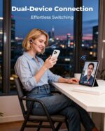 Ngsod Bluetooth Headset V5.4, Bluetooth Earpiece with 500mAh Charging Case, 50H Talk Time Wireless Headset with Mic for Computer Cell Phones, Hands Free Noise Canceling Headphones for Work Trucker - Image 8