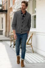 JMIERR Men's Casual Wool Blend Cardigan Sweaters Long Sleeve Shawl Collar Buttons Down Cable Knit Sweater - Image 9