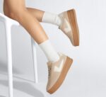 LUCKY STEP Women's Platform Fashion Sneakers Thick Sole Suede Faux Leather Classic Rubber Gum Sole Low Top Casual Walking Shoes - Image 2