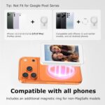 Vlog Selfie Monitor Screen for iPhone 17 Series & Android, Wireless Magnetic Built-in Speaker 4K/1080P Phone Back Camera Monitor with Remote Control for Live Stream TikTok (White) - Image 3