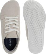 WHITIN Women's Genuine Leather Wide Barefoot Shoes Size 5.5 Zero Drop Wide Width Minimalist Tennis Athletic Gym Fashion Sneakers Jump Flat Jogging Walking Beige 36 - Image 3