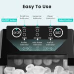 OLIXIS Ice Maker Machine with Handle,26lbs in 24Hrs,9 Ice Cubes in 6 Mins,Auto-Cleaning Portable Ice Maker with Basket and Scoop, Countertop Ice Maker for Home/Kitchen/Camping/RV, Sleek Black - Image 6