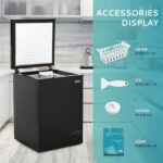 EUHOMY 3.5 Cu.Ft Chest Freezer with Removable Basket, Small Deep Freezer Adjustable 7 Thermostat, Quiet Mini Freezer Free-Standing Top Door, Energy Saving for Apartment/Garage/Basement/Dorm/Home,Black - Image 7