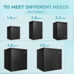 EUHOMY 3.5 Cu.Ft Chest Freezer with Removable Basket, Small Deep Freezer Adjustable 7 Thermostat, Quiet Mini Freezer Free-Standing Top Door, Energy Saving for Apartment/Garage/Basement/Dorm/Home,Black - Image 8