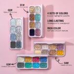 BAISEN DIARY 8-Color Glitter Eyeshadow Palette, Star Diamond Glitz, High Shine Metallic & Sparkle Shades, Long-Lasting Waterproof Eye Makeup, Smooth Blendable Powder for Party & Night Look - Image 4