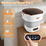 Mini Portable Washing Machine Travel, Portable Foldable Mini Washing Machine for Apartments Dorms Camping Travel Laundry with Spin Baby Clothes - Image 4