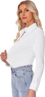 siliteelon Button Down Shirts for Women Slim fit Long Sleeve Stretch Dress Shirts Work Shirt Wrinkle Free Office Blouses - Image 4