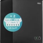 EUHOMY 3.5 Cu.Ft Chest Freezer with Removable Basket, Small Deep Freezer Adjustable 7 Thermostat, Quiet Mini Freezer Free-Standing Top Door, Energy Saving for Apartment/Garage/Basement/Dorm/Home,Black