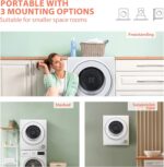 Euhomy Portable Dryer 1.5 cu. ft., 850W Powerful Clothes Dryer with Stainless Steel Drum and Exhaust Hose, Dryer Ideal for Apartments, RVs, Dorm Rooms，White - Image 3