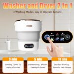 Portable Washing Machine,15L Collapsible Mini Washer with 3 Cleaning Modes Drain Basket Small Foldable Laundry Machine for Travel Camping Dorms RVs Apartments Baby Clothes Underwear Socks Delicates - Image 4