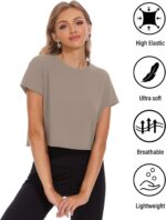Dalavch 6 Pack Women's Crop Top Short Sleeve Athletic Workout Yoga Running Gym Casual Tees T-Shirts Loose Fit - Image 3