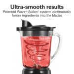 Hamilton Beach Power Elite Wave Action Blender For Smoothies, 40 Oz Glass Jar, 12 Functions Including Puree, Crush Ice, 700 Watts - Black (58148A) - Image 3