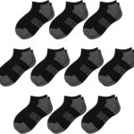 Comfoex 10 Pairs Boys Socks Low Cut Ankle Socks For Kids 8-10 4-6 6-8 Years Old Short Athletic Socks With Cushioned Sole