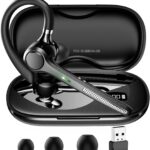 Ngsod Bluetooth Headset V5.4, Bluetooth Earpiece with 500mAh Charging Case, 50H Talk Time Wireless Headset with Mic for Computer Cell Phones, Hands Free Noise Canceling Headphones for Work Trucker