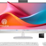HP 27" FHD Touchscreen All-in-One Desktop Computer, 16GB DDR5 RAM, 1TB SSD Storage, AMD Ryzen 5 7520U Processor, WiFi6, Wireless Keyboard & Mouse, Windows 11