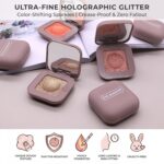 Duochrome Glitter Eyeshadow Palette, Iridescent Color Shift Shimmer, High Pigment Holographic Chameleon Eye Shadow with Mirror, Long Lasting & Buildable Topper (2# Plum Mauve) - Image 3