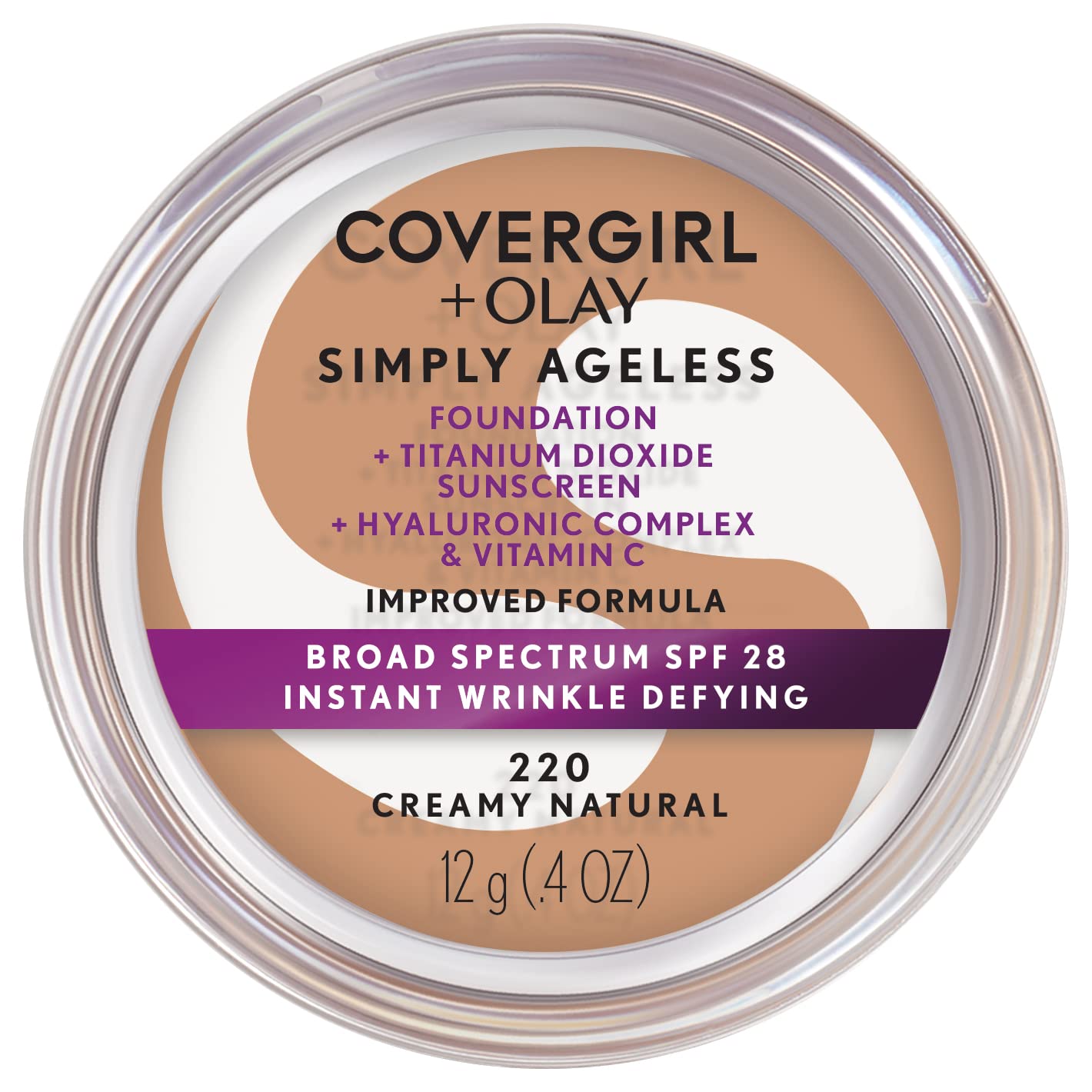 COVERGIRL & Olay Simply Ageless Instant Wrinkle-Defying Foundation, Creamy Natural COVERGIRL & Olay Simply Ageless Instant Wrinkle-Defying Foundation, Creamy Natural 0.44 Fl Oz (Pack of 1)