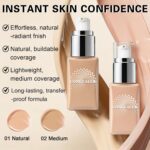 IONSGAKO Liquid Foundation, Matte Finish Flawless Foundation, Lightweight and Buildable Long-lasting Wear Full Coverage Foundation Makeup for Women - 02 Medium - Image 3