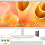 HP 22" FHD All-in-One Desktop Computer • 16GB DDR5 RAM • 512GB External and 128GB UFS Storage | The New Version for Everyday Efficency • Latest 13th Gen Intel Quad-Core • Office 365 for The Web