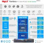 MeLE Upgraded PCG02 Fanless Mini PC Stick with Windows 11 Pro, Celeron N100 PC 8GB 256GB Micro Desktop Computer, Full Functional USB-C, Gigabit Ethernet BT5.1 on Business Office Industrial IoT Home - Image 3