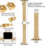 Slim Watch Band Compatible with Apple Watch 41mm 45mm 42mm 44mm 40mm 38mm Metal Stainless Steel Watchband Suitable for iWatch 10/9/8/7/6/5/4/3/2/1/SE Series Women Luxury Strap - Image 3