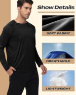 Long Sleeve Shirts for Men - Quick Dry Moisture Wicking UV UPF Sun Protection T-Shirts for Fishing Workout Swim - Image 4