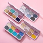 BAISEN DIARY 8-Color Glitter Eyeshadow Palette, Star Diamond Glitz, High Shine Metallic & Sparkle Shades, Long-Lasting Waterproof Eye Makeup, Smooth Blendable Powder for Party & Night Look - Image 7