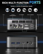 Getorli Mini PC, Dual LAN AMD R5 7430U(Max 4.3GHz), Mini Computers 16GB DDR4 RAM 512GB SSD, Mini Desktop Computer 4K 60Hz Displays/HDMI/Type-C/USB Ports/RJ45/WiFi 6/BT5.0 for Home/Office/Casual Games - Image 5