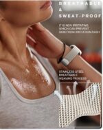 Original Stainless Steel Milanese Loop Compatible with Apple Watch Band 38mm 40mm 41mm 42mm 44mm 45mm 49mm, Magnetic Clasp Replacement Band for iwatch Series 9, Ultra 2/Ultra, SE/SE 2nd Generation, 8 7 6 5 4 3 2 1, Women & Men Watch Bands for iWatch (Starlight, 41mm/40mm/38mm) - Image 2