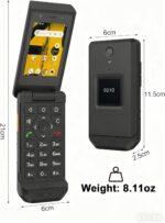 Unifone S22 Smart Flip Phone (16GB) 2.8" Touchscreen Rugged Cell Phone Android 11, IP68 Water Resistant, 4G LTE GSM Single Nano Slot, Compatible with T-Mobile, AT&T (Black) - Image 7