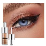 JUAAZIN Coral Copper Shimmer Liquid Eyeshadow, Longwear Waterproof Eye Shadow Cream, Buildable Highly Pigmented Blendable Eye Makeup, Vegan Cruelty-Free Paraben-Free for Older Women Stage makeup 04#