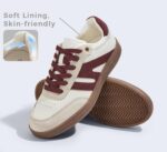 LUCKY STEP Women Classic Retro Gum Sole Fashion Sneakers Casual Tennis Skate Shoe Genuine Leather Walking Footwear Anti Slip Trainers - Image 3