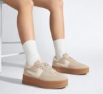 LUCKY STEP Women's Platform Fashion Sneakers Thick Sole Suede Faux Leather Classic Rubber Gum Sole Low Top Casual Walking Shoes - Image 3