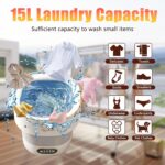 Portable Washing Machine,15L Collapsible Mini Washer with 3 Cleaning Modes Drain Basket Small Foldable Laundry Machine for Travel Camping Dorms RVs Apartments Baby Clothes Underwear Socks Delicates - Image 3