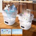 Mini Portable Washing Machine Travel, Portable Foldable Mini Washing Machine for Apartments Dorms Camping Travel Laundry with Spin Baby Clothes - Image 6