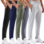 5 Pack Men's Sweatpants with Zipper Pockets Stretch Lightweight Athletic Track Activewear Pants for Men Joggers