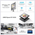 Beelink SER9 MAX Mini PC AMD Ryzen 7 H255(UP to 4.9GHz), 32GB DDR5 1TB PCIE4.0 SSD, AMD Radeon 780M Graphics 12core 2600MHz Gaming PC, 10Gbps LAN/USB4.0/ Win 11 PRO Home Official Mini Computer - Image 2