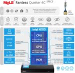 MeLE Fanless Mini PC Quieter 4C, N100 16GB RAM 512GB Storage Win 11 Mini Computers, Micro PC with Full-Functional USB-C, 2.4G/5G WiFi, 4K Triple Screen on Home, Office, Education, Astrophotography - Image 3