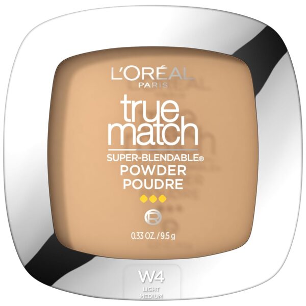 L'Oreal Paris True Match Super Blendable Oil Free Powder Foundation, W4 Light Medium, 0.33 oz, Packaging May Vary