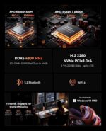 ACEMAGICIAN M1 Mini PC AMD Ryzen 7 6800H 16GB DDR5 512GB PCle SSD Mini Computers (8C/16T, up to 4.7GHz), Windows 11 Pro Radeon 680M 4K Triple Display Desktop Computers 3.2Type-C/LAN 2.5G/BT5.2/WiFi 6 - Image 3