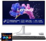 Lenovo 24" FHD All-in-One Desktop Computer - 16GB RAM - 512GB SSD - Intel 13th 8 Cores i3 CPU (Beat 11th i5) - Keyboard and Mouse - Windows 11 - Lifetime Office 365 for The Web