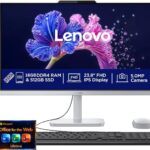 Lenovo 24" FHD All-in-One Desktop Computer - 16GB RAM - 512GB SSD - Intel 13th 8 Cores i3 CPU (Beat 11th i5) - Keyboard and Mouse - Windows 11 - Lifetime Office 365 for The Web