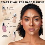 IONSGAKO Liquid Foundation, Matte Finish Flawless Foundation, Lightweight and Buildable Long-lasting Wear Full Coverage Foundation Makeup for Women - 02 Medium - Image 6