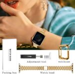 Slim Watch Band Compatible with Apple Watch 41mm 45mm 42mm 44mm 40mm 38mm Metal Stainless Steel Watchband Suitable for iWatch 10/9/8/7/6/5/4/3/2/1/SE Series Women Luxury Strap - Image 6