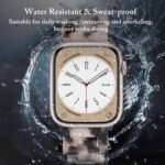 V.R.HOPE Resin Watch Band Compatible with Apple Watch Band for Women 38mm 40mm 41mm 42mm Tortoise Fashion Lightweight Bracelet Strap for iWatch Series 11/10/9/8/7/6/5/4/3/2/1/SE3 (Black Floral) - Image 3