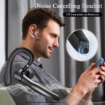 Bluetooth Headset, Wireless Bluetooth Earpiece with 400mAh Charging Case 50 Hours Talking Time Built-in Microphone for iOS Android Cell Phone, V5.3 Hand-Free Headphones for Trucker, Office, Black - Image 3