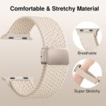 Braided Stretchy Band Compatible with Apple Watch Bands 38mm 40mm 41mm 42mm 44mm 45mm 46mm 49mm Women Men, Soft Nylon Solo Loop Magnetic Sport Strap for iWatch Series 11 10 9 8 7 6 5 4 3 2 1 SE Ultra - Image 3