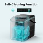 OLIXIS Ice Maker Machine with Handle,26lbs in 24Hrs,9 Ice Cubes in 6 Mins,Auto-Cleaning Portable Ice Maker with Basket and Scoop, Countertop Ice Maker for Home/Kitchen/Camping/RV, Sleek Black - Image 5