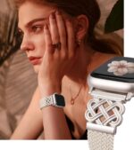 Braided Magnetic Band Compatible with Apple Watch Bands 38/40/41/42/44/45/46/49mm Women Men, Celtic Knot Stretchy Elastic Nylon Fabric Woven Strap for iWatch Series 11 10 9 8 7 6 5 4 SE/Ultra 3 2 1 - Image 3