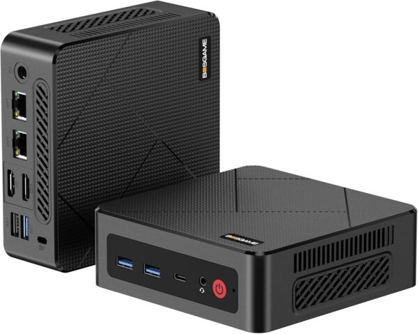 BOSGAME E4 Mini PC, Mini Computers with AMD Ryzen 5 3550H, 16GB DDR4 512GB PCIe SSD, Dual RJ45, 4K Triple Display, USB-C, USB 3.2, Wi-Fi 5/BT 5.0, Micro Desktop Computers for Office, Home & Streaming